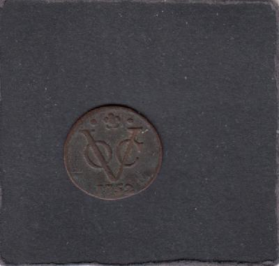 Beschrijving: 1/2 Duit V.O.C. Holland S354